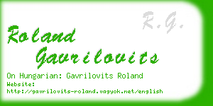 roland gavrilovits business card